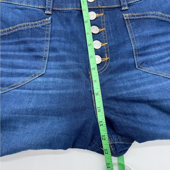 Torrid Cropped Wide Leg‎ High Rise Button-Fly Jeans, Dark Wash, Size 18 - Picture 5 of 12